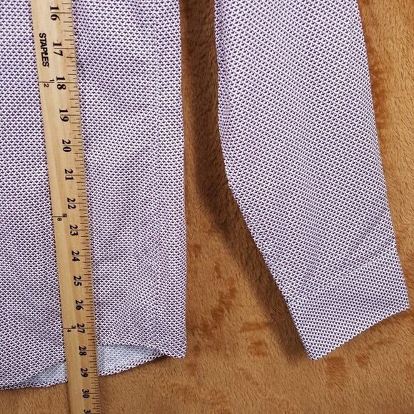 HUGO BOSS Shirt Mens 15 38 Red White Geo Print Button Up Slim Fit KOEY $128 - Picture 9 of 10